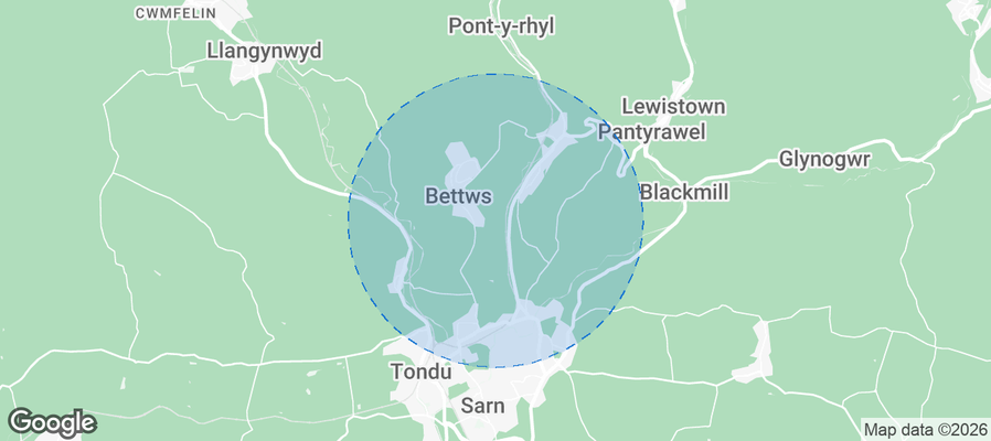 Bridgend County Borough Airbnb map